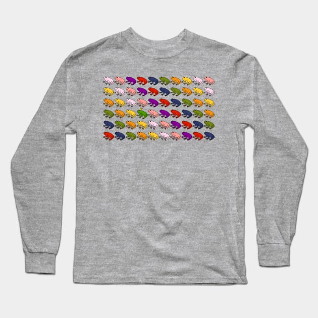 Rainbow Army of Frogs Long Sleeve T-Shirt by ellenhenryart